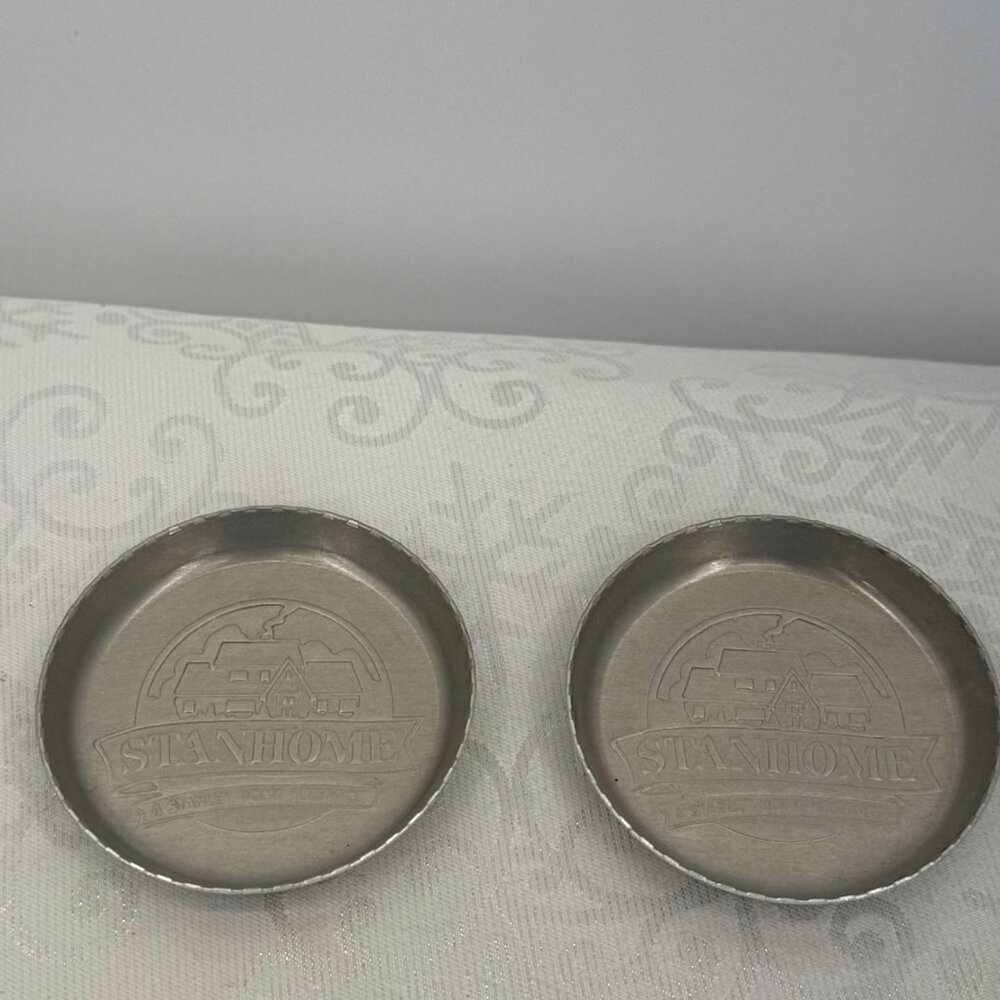 Stanhome Vintage Metal Coasters/Ashtray Set Of 2‎